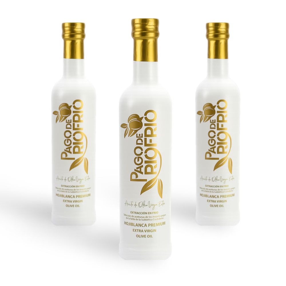 Tres botellas de AOVE Hojiblanca Premium 500 ml